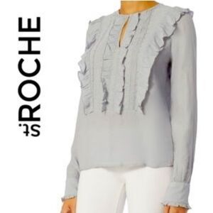 St Roche ruffled collar blouse.